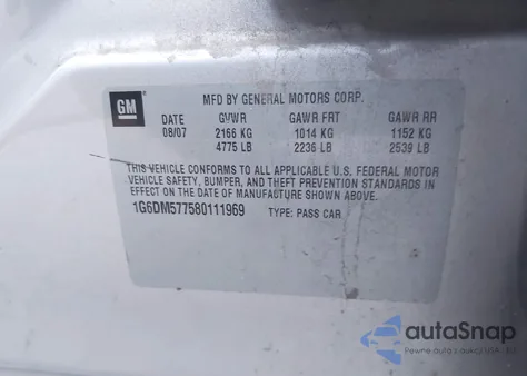 2008 Cadillac Cts Standard z USA, uszkodzony, nr VIN 1G6DM577580111969